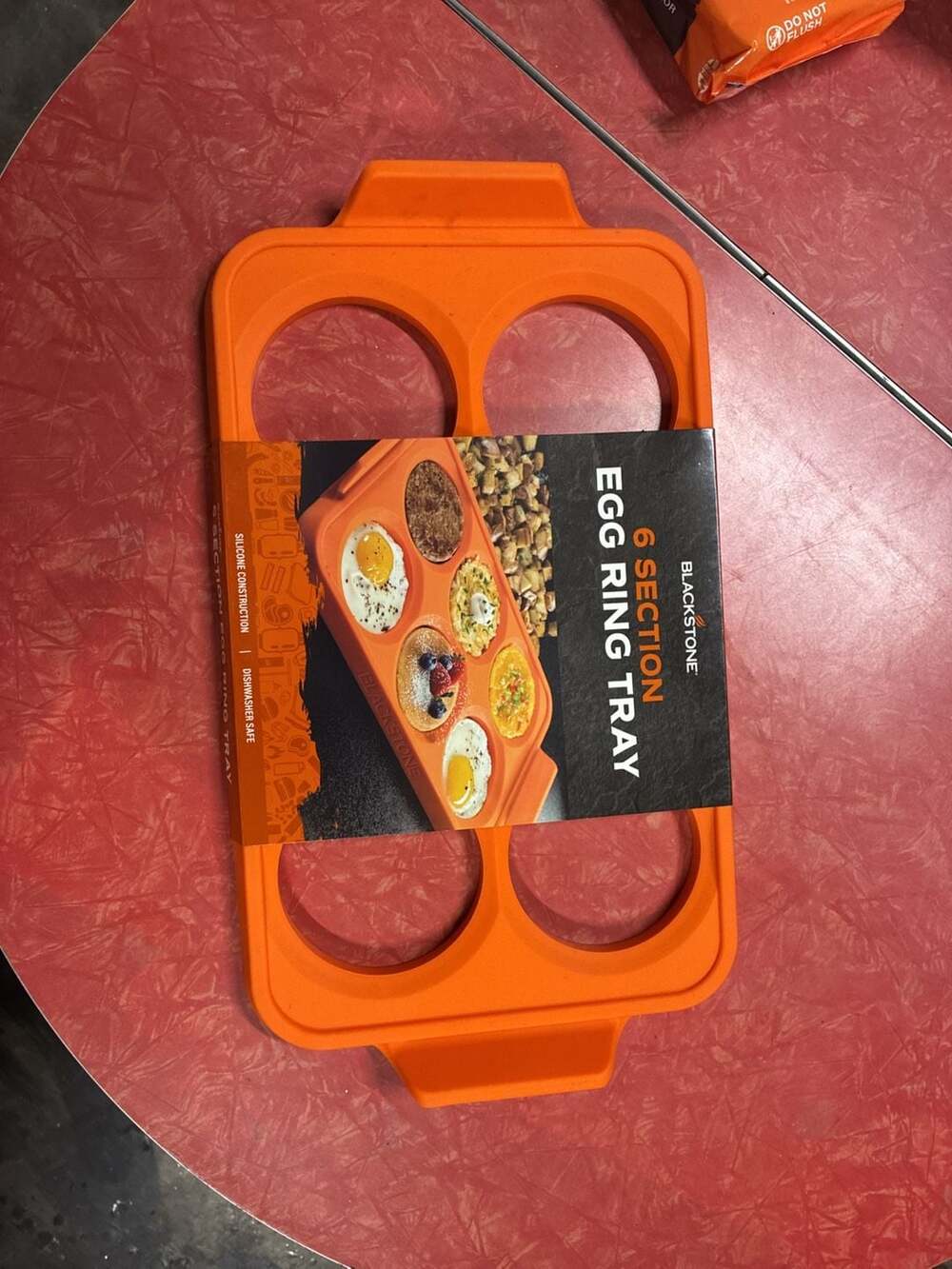 Blackstone 6 Section Egg Ring Tray Orange Silicone